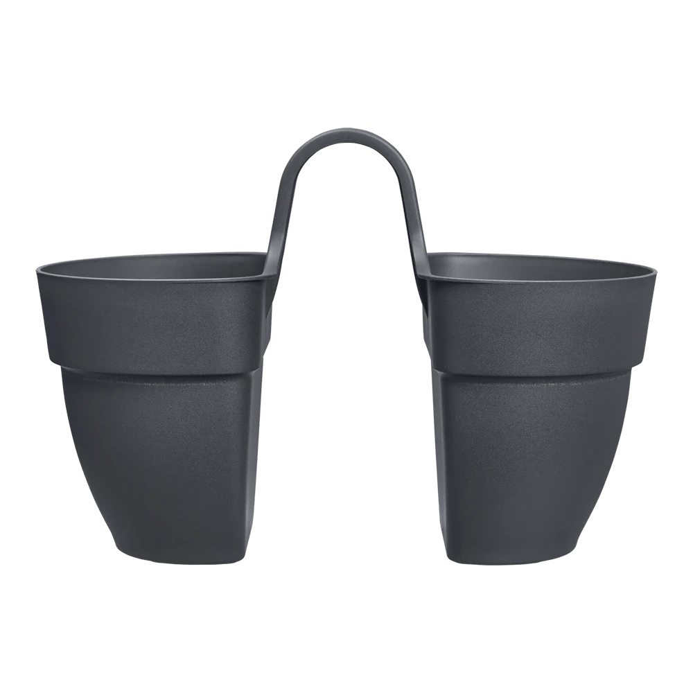 Elho Balkonbak Vibia Campana Twin 21cm - Antraciet 4 Elho Balkonbak Vibia Campana Twin 21cm - Antraciet - Afbeelding 2
