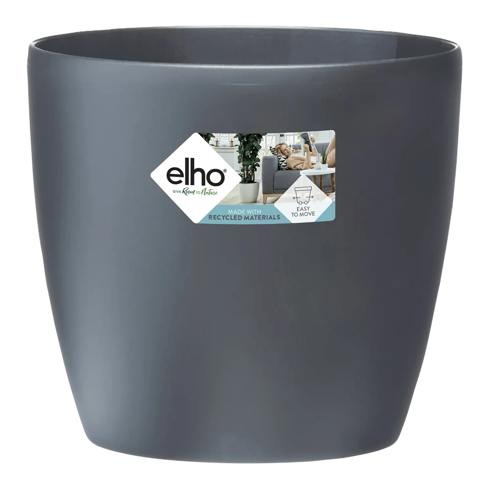 Bloempot Elho Brussels Rond 40cm - Met Wielen - Antraciet 4 Bloempot Elho Brussels Rond 40cm - Met Wielen - Antraciet - Afbeelding 2