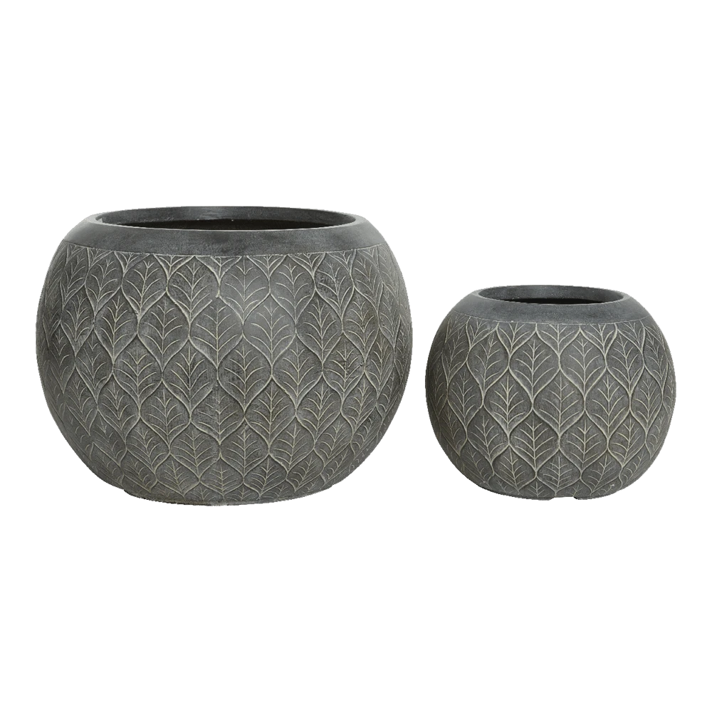 Bloempot Ella - D55 X H38cm - Grijs 4 Bloempot Ella - D55 X H38cm - Grijs - Afbeelding 2