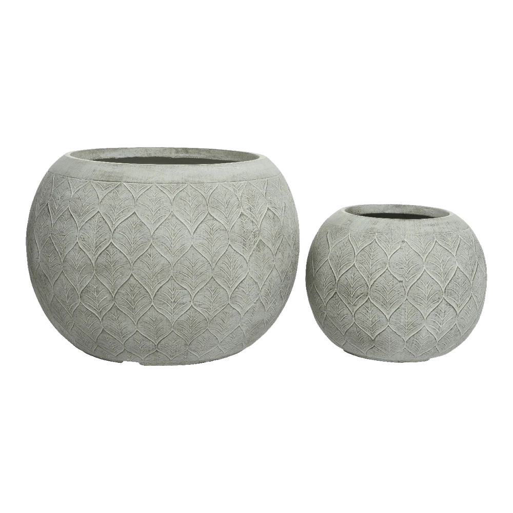 Bloempot Ella - D55 X H38cm - Lichtgrijs 4 Bloempot Ella - D55 X H38cm - Lichtgrijs - Afbeelding 2