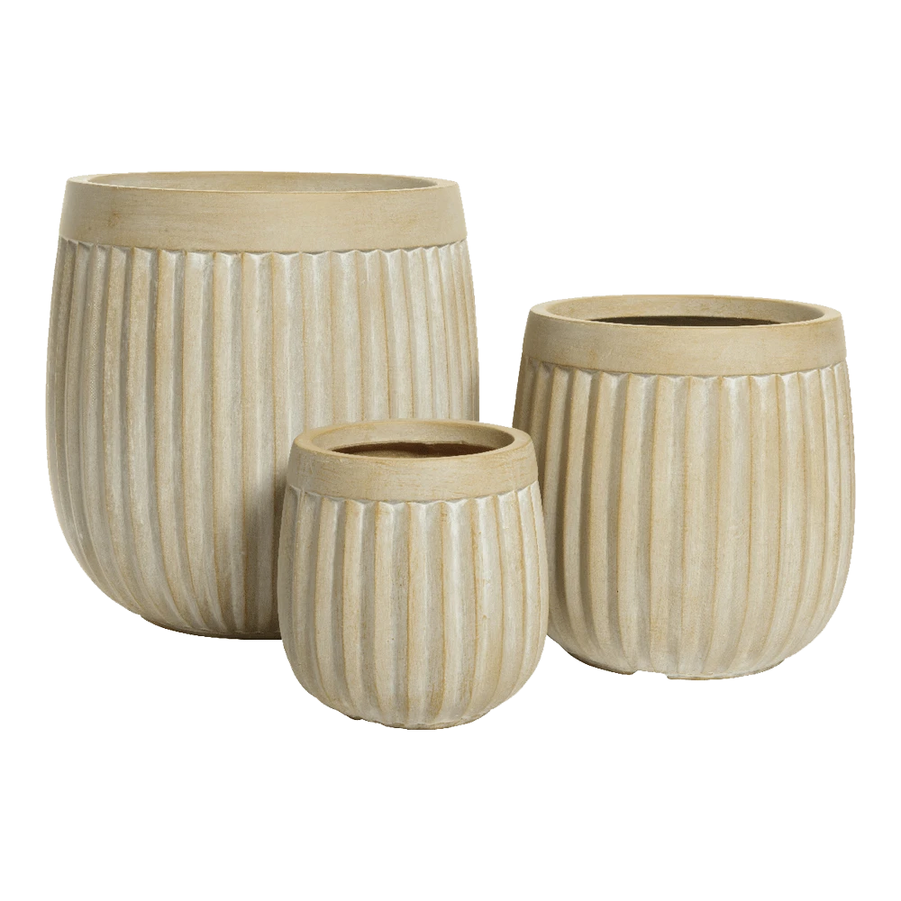 Bloempot Laura - D23 X H23cm - Beige 4 Bloempot Laura - D23 X H23cm - Beige - Afbeelding 2