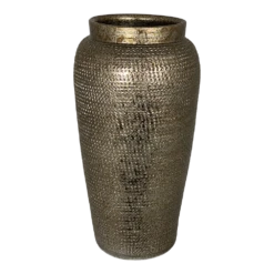 Bloempot Marrakesh Hoog - D18 X H35cm - Zilver Goud