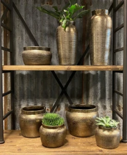 Bloempot Marrakesh - D21 X H17cm - Zilver Goud -Planten Winkel bloempot marrakesh serie 3 1 1