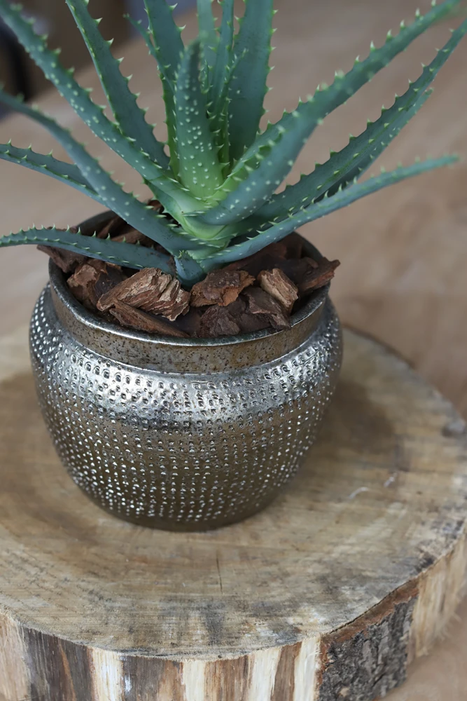 Bloempot Marrakesh - D27 X H25cm - Zilver Goud 4 Bloempot Marrakesh - D27 X H25cm - Zilver Goud - Afbeelding 2