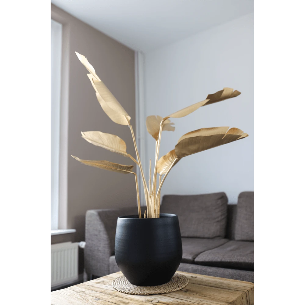 Bloempot Petra - D27 X H24cm - Mat Zwart 4 Bloempot Petra - D27 X H24cm - Mat Zwart - Afbeelding 2