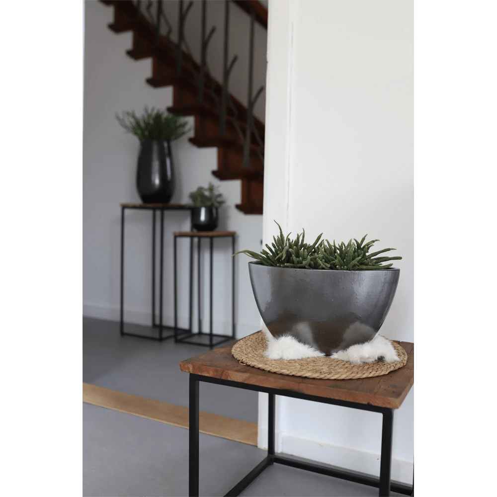 Bloempot Petra Ovaal - L33 X B17 X H24cm - Platinum 5 Bloempot Petra Ovaal - L33 X B17 X H24cm - Platinum - Afbeelding 3