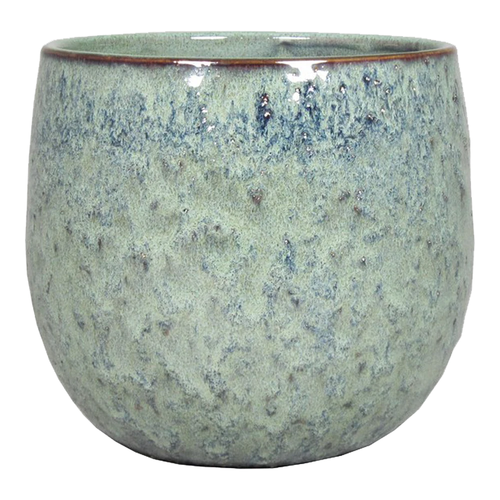 Bloempot Sierra - D19 X H17,5cm - Turquoise 3 Bloempot Sierra - D19 X H17,5cm - Turquoise