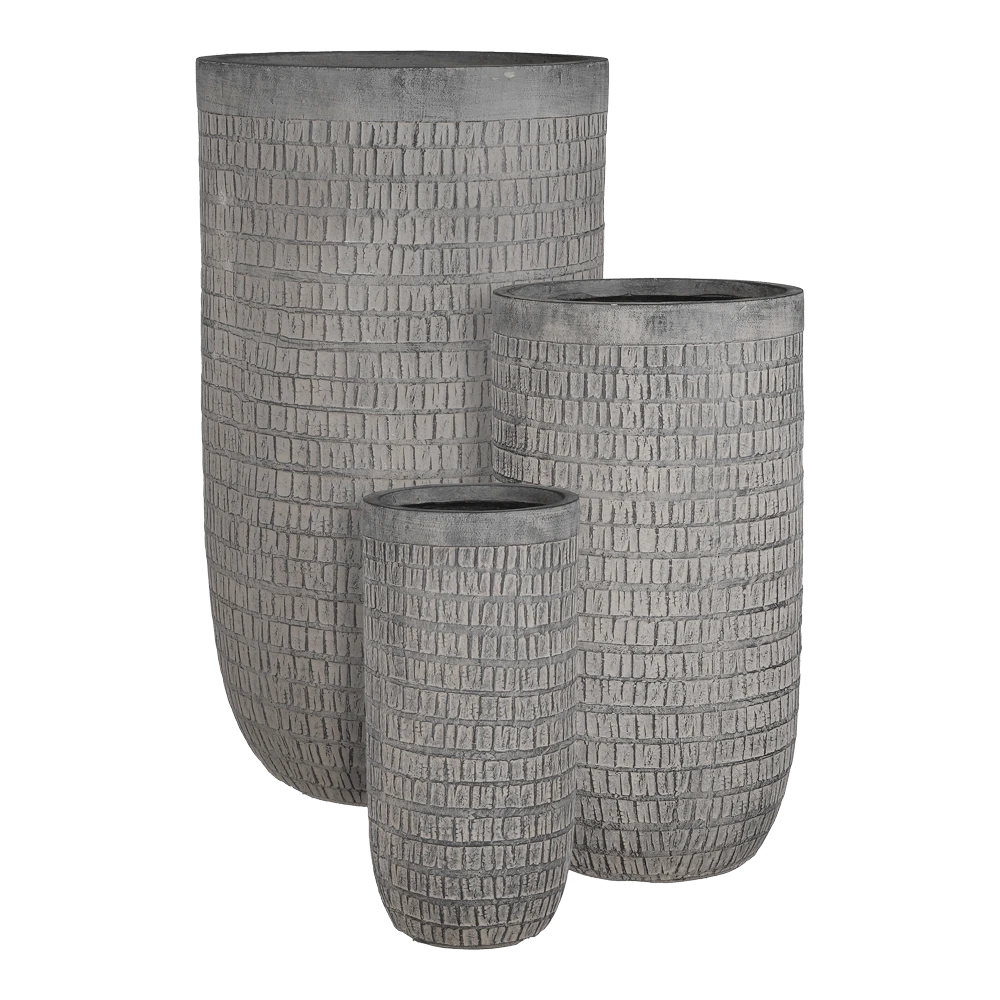 Bloempot Tallinn - D24 X H48,5cm - Zwart-grijs 3 Bloempot Tallinn - D24 X H48,5cm - Zwart-grijs