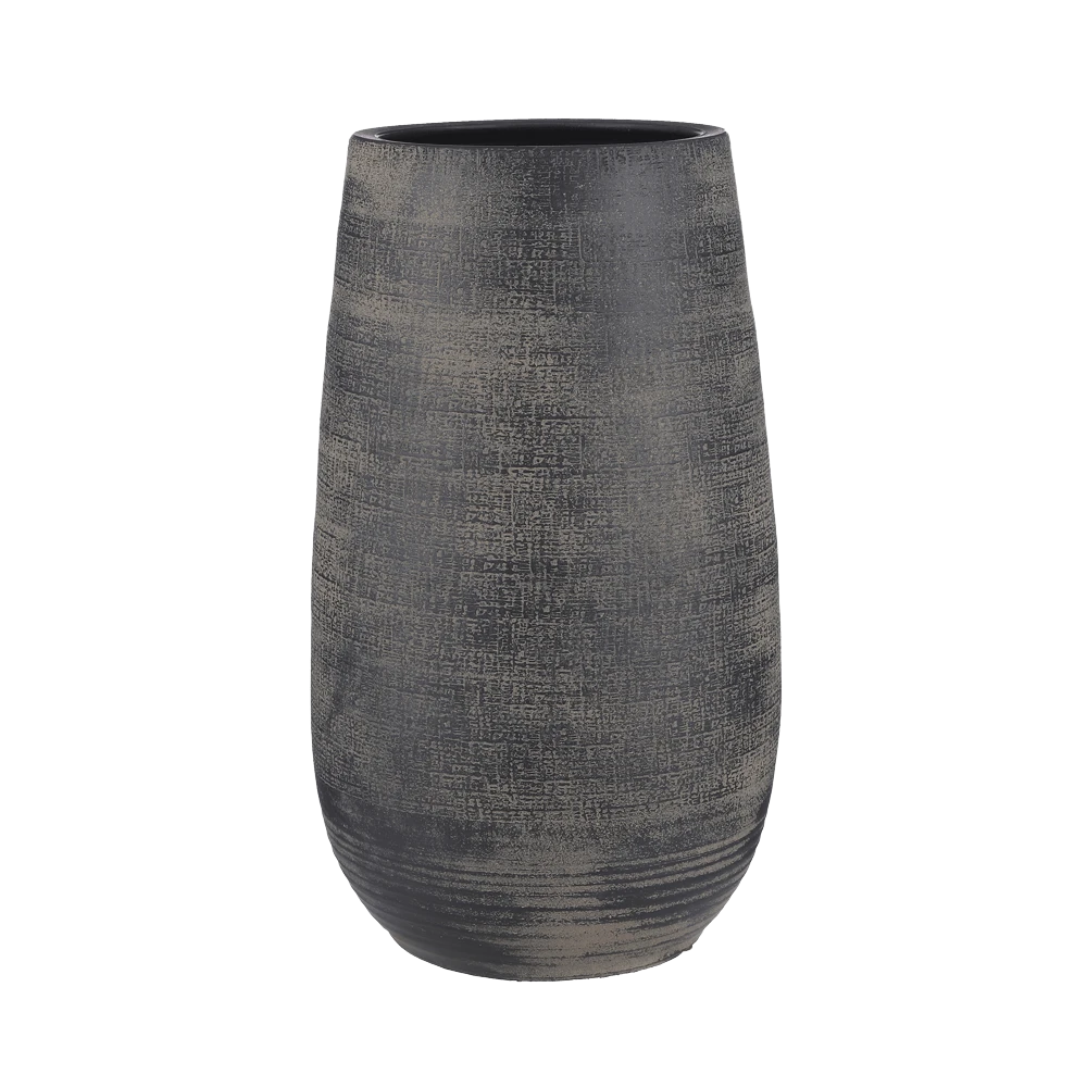 Bloempot Victor Hoog - H50 X D29cm - Donker Bruin