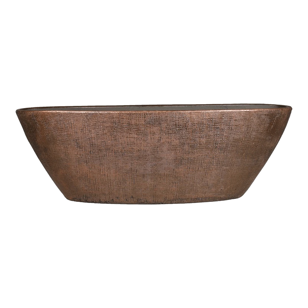 Bloempot Mira Ovaal - L69 X B17 X H25cm - Koper 3 Bloempot Mira Ovaal - L69 X B17 X H25cm - Koper