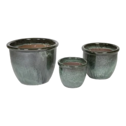 Bloempot Glazed Hp001 - D50 X H39cm - Groen 6 Bloempot Glazed Hp001 - D50 X H39cm - Groen -Planten Winkel glazed hp001 moss green d50h39 bloempot groen 6 6