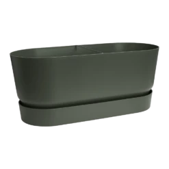 Bloembak Elho Greenville Terrace 80cm - Met Wielen - Bladgroen -Planten Winkel greenville terrace trough 80cm wheels plantenbak bladgroen 3 10