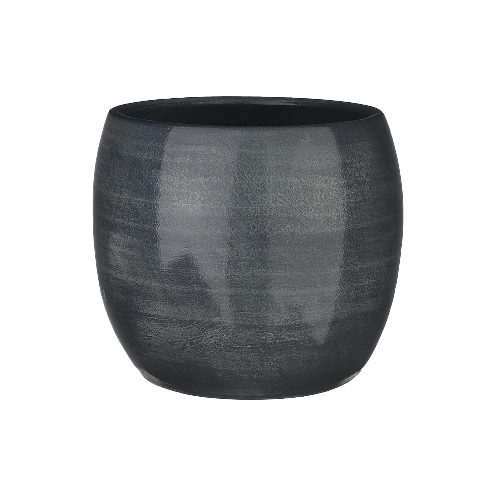 Bloempot Lester - D24 X H22cm - Donkerblauw 3 Bloempot Lester - D24 X H22cm - Donkerblauw
