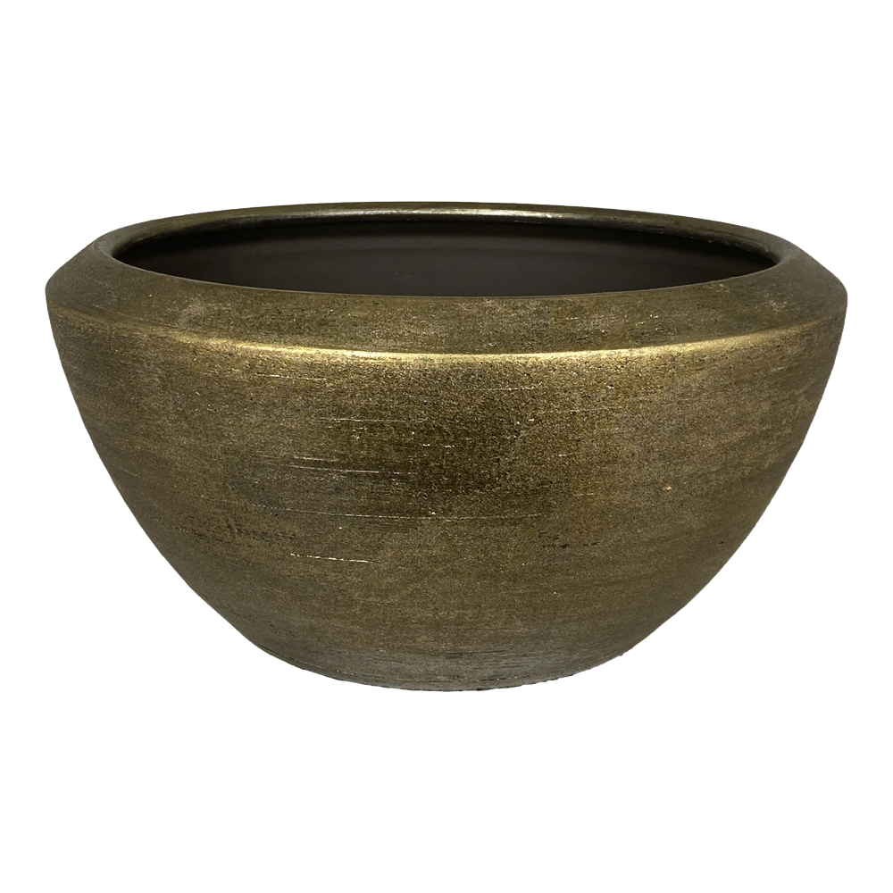 Plantenschaal Kos - D45 X H20cm - Goud 3 Plantenschaal Kos - D45 X H20cm - Goud
