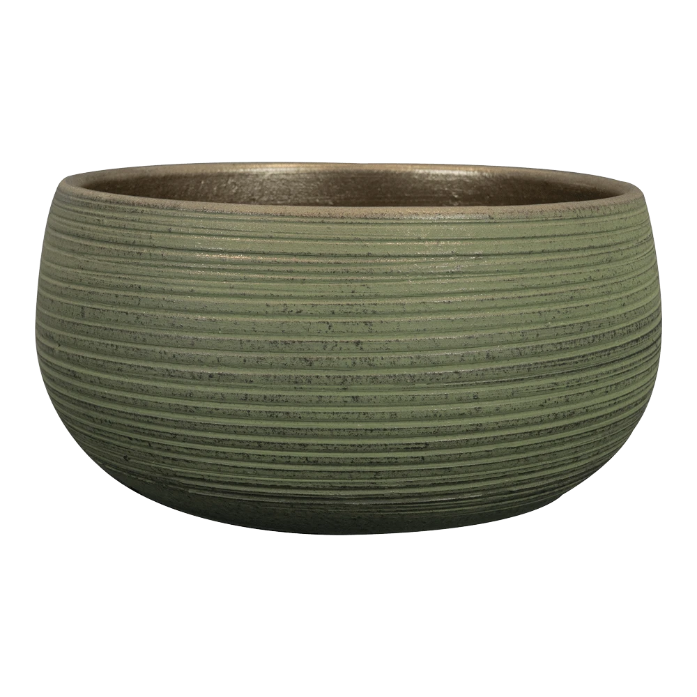 Plantenschaal Lydia - D28 X H13cm - Shiny Green 3 Plantenschaal Lydia - D28 X H13cm - Shiny Green