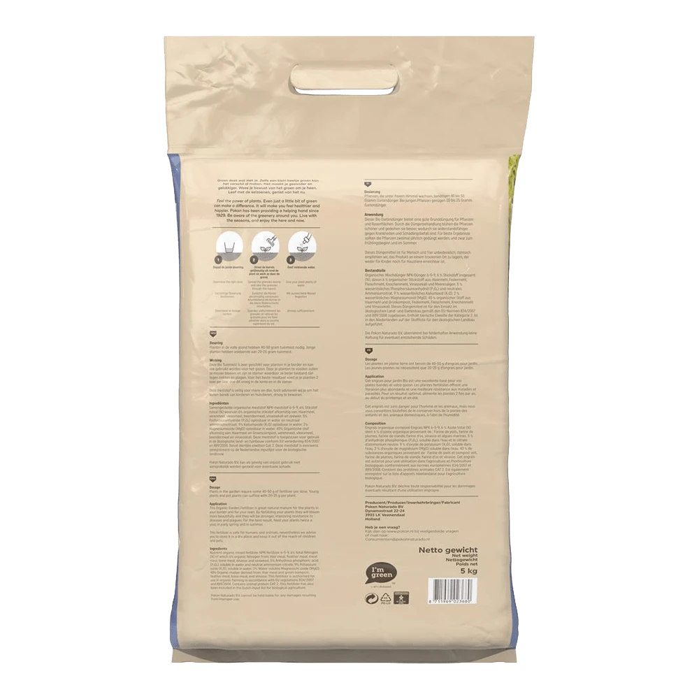 Pokon Bio Tuinmest 5kg - Tuinplanten Voeding, Gazonmeststof 4 Pokon Bio Tuinmest 5kg - Tuinplanten Voeding, Gazonmeststof - Afbeelding 2