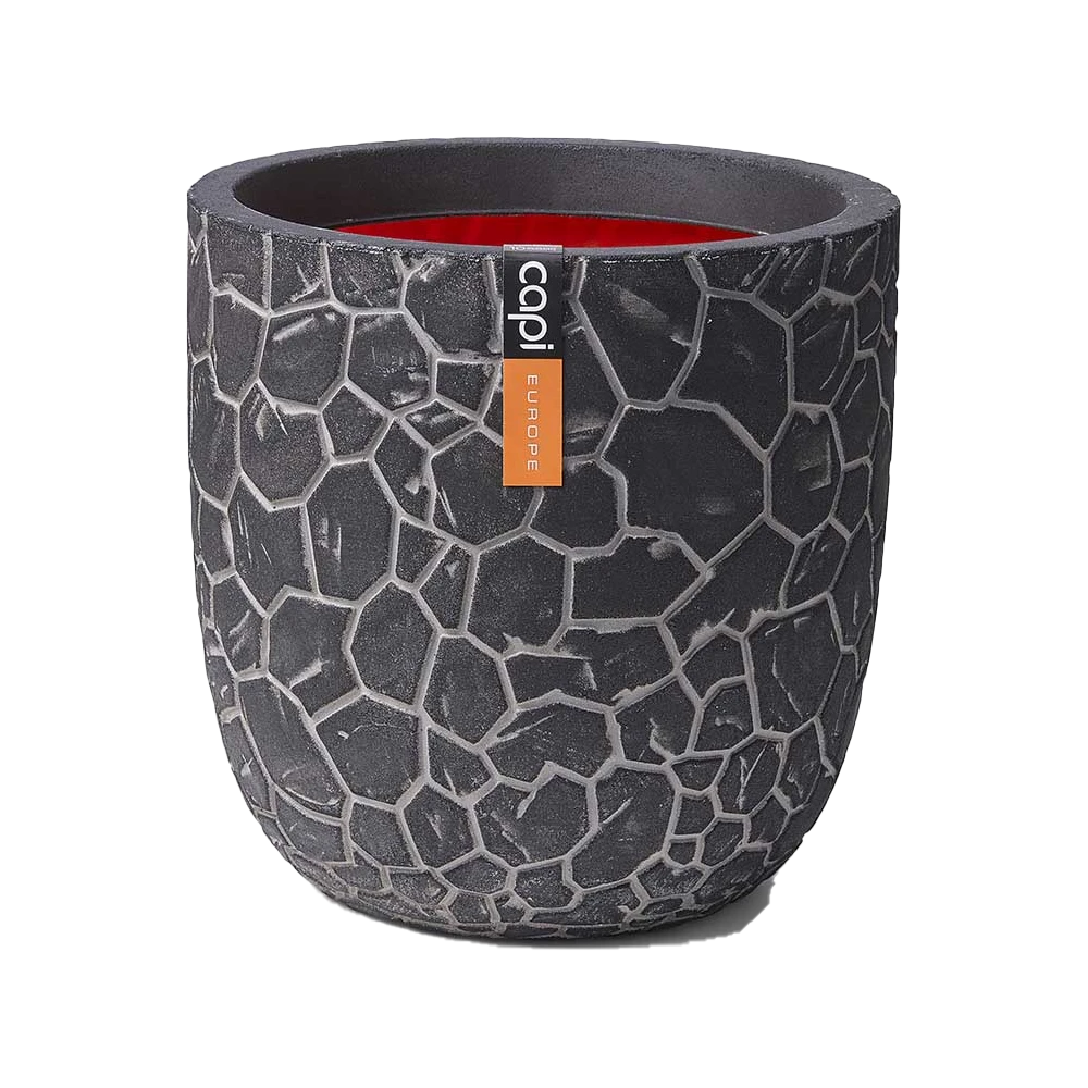 Capi Bloempot Bol Nature Clay NL - D43 X H41cm - Antraciet 3 Capi Bloempot Bol Nature Clay NL - D43 X H41cm - Antraciet