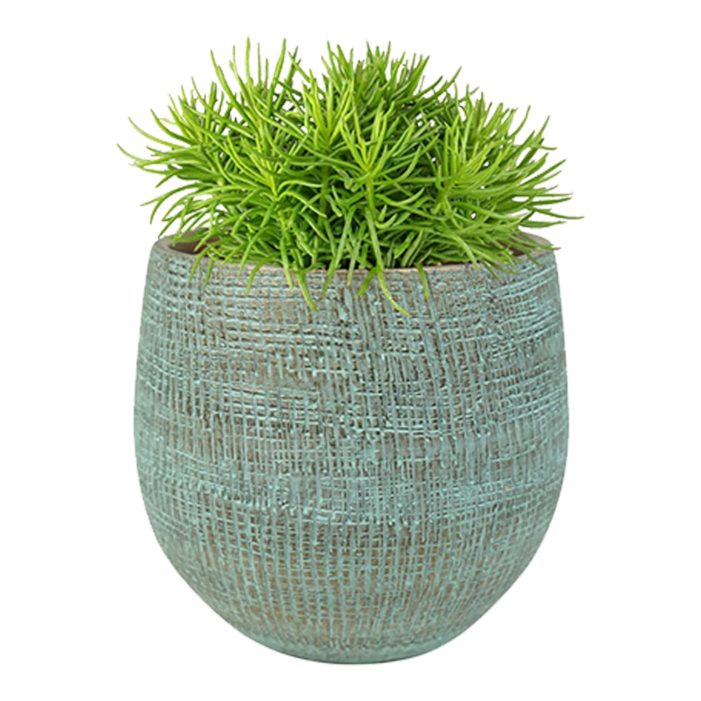 Bloempot Ryan - D22 X H20cm - Shiny Blue 4 Bloempot Ryan - D22 X H20cm - Shiny Blue - Afbeelding 2