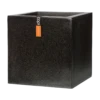 Capi Plantenbak Vierkant Lux Terrazo - L80 X B80 X H80cm - Zwart -Planten Winkel pot vierkant 80x80x80 zwart plantenbak 1 5