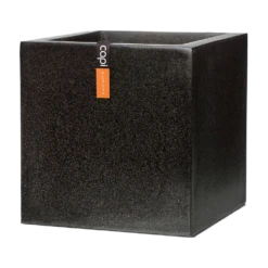 Capi Plantenbak Vierkant Lux Terrazo - L80 X B80 X H80cm - Zwart
