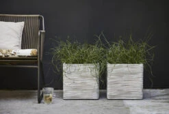 Capi Plantenbak Vierkant Nature Rib NL - L30 X B30 X H30cm - Ivoor -Planten Winkel pot vierkant rib nl 30x30x30 ivoor plantenbak 7 8