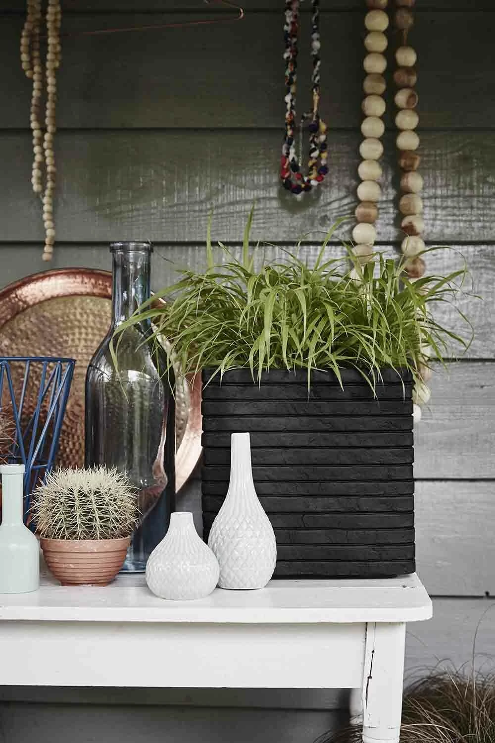 Capi Plantenbak Vierkant Nature Row NL - L30 X B30 X H30cm - Zwart 4 Capi Plantenbak Vierkant Nature Row NL - L30 X B30 X H30cm - Zwart - Afbeelding 2