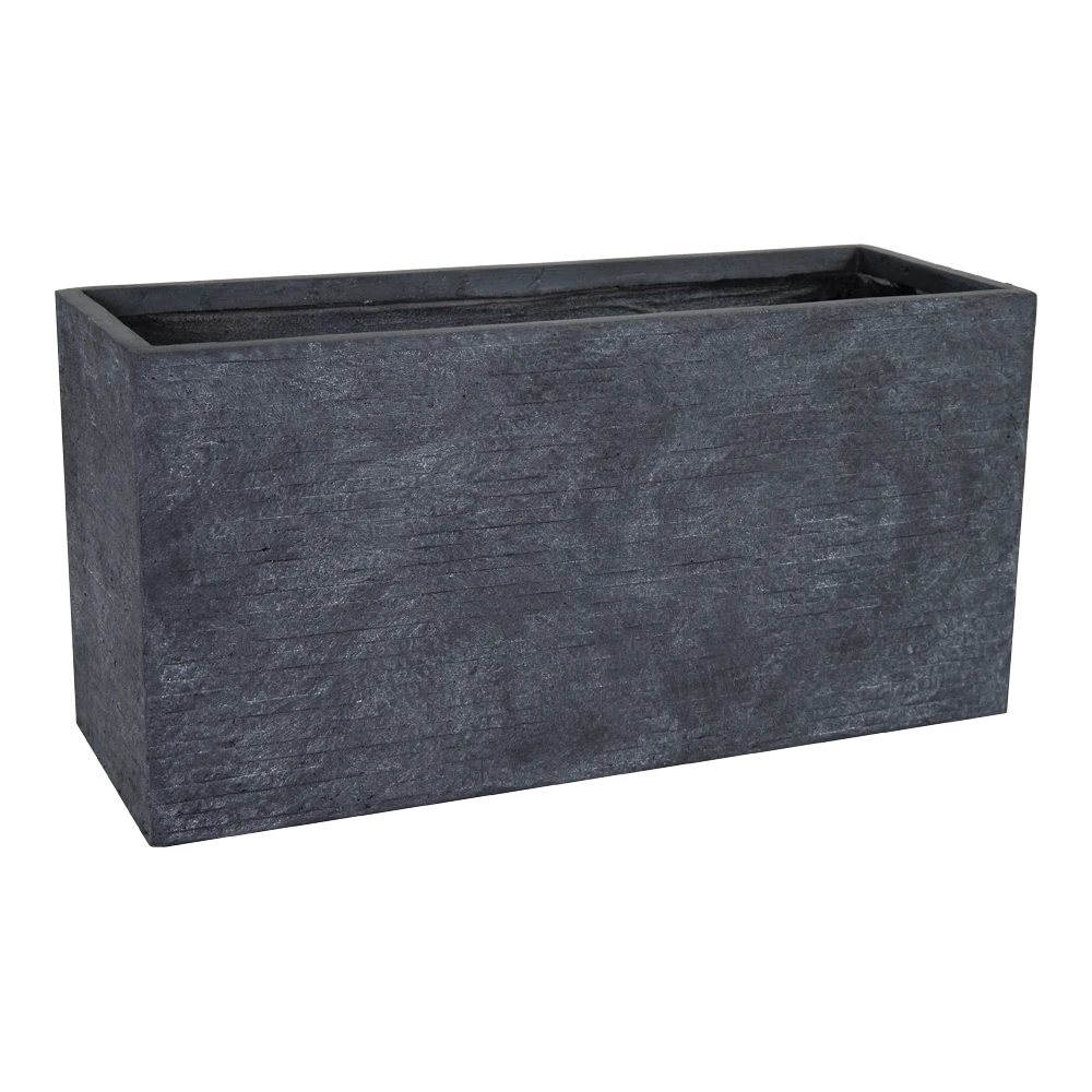 Plantenbak Utah Biguhi - L60 X B21 X H35cm - Donkergrijs 3 Plantenbak Utah Biguhi - L60 X B21 X H35cm - Donkergrijs