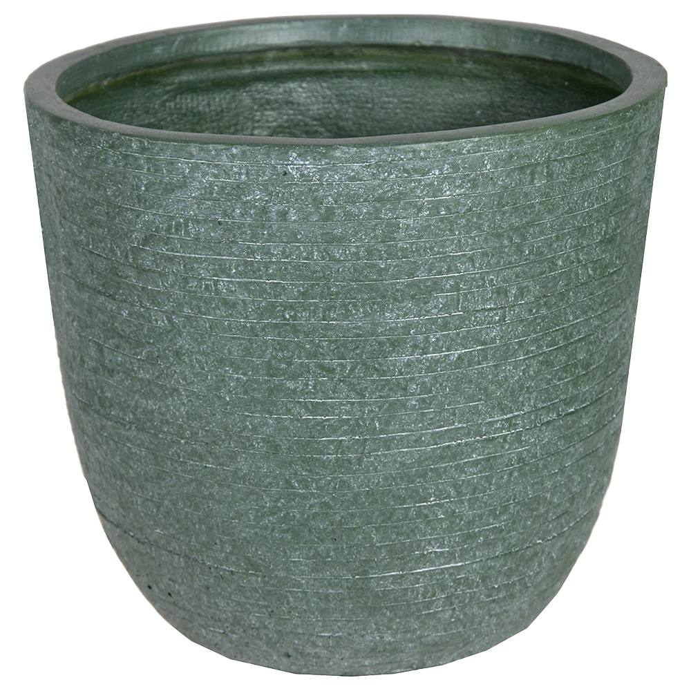 Bloempot Utah Egg Cypress Wash - D34 X H33cm - Groen 3 Bloempot Utah Egg Cypress Wash - D34 X H33cm - Groen