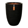 Capi Bloempot Nature Elegant Rib NL - D46 X H58cm - Zwart 1 Capi Bloempot Nature Elegant Rib NL - D46 X H58cm - Zwart -Planten Winkel vaas elegant laag rib nl 46x58 zwart bloempot 1 4