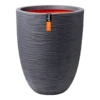 Capi Bloempot Nature Elegant Rib NL - D46 X H58cm - Donkergrijs -Planten Winkel vaas elegant laag rib nl donkergrijs bloempot 1 4