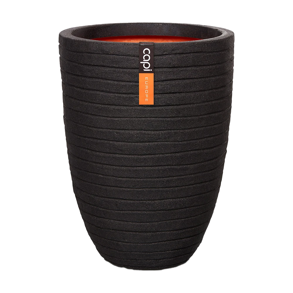 Capi Bloempot Nature Elegant Row NL - D46 X H58cm - Zwart 3 Capi Bloempot Nature Elegant Row NL - D46 X H58cm - Zwart