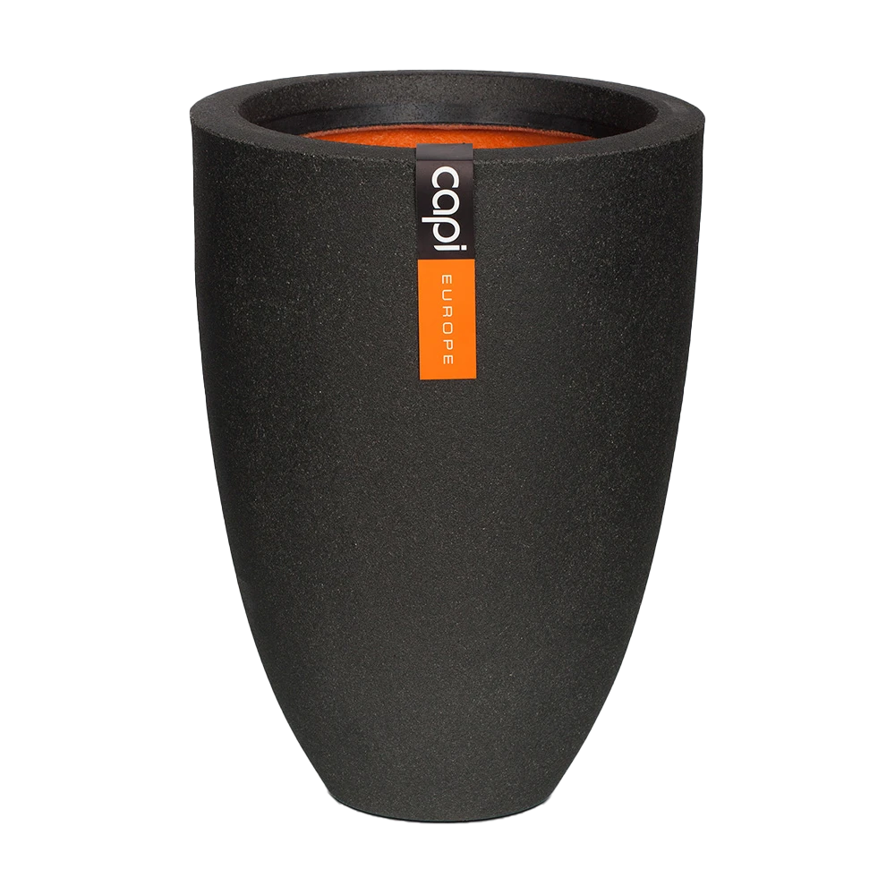 Capi Bloempot Urban Elegant Smooth NL - D26 X H36cm - Zwart 3 Capi Bloempot Urban Elegant Smooth NL - D26 X H36cm - Zwart